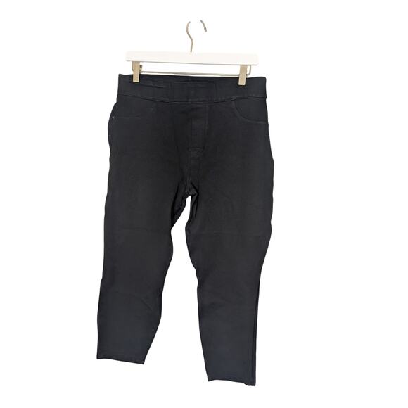 Spanx Cropped Flat Front High Rise Black Stretch Shapewear Pants Womens Size XL - Picture 1 of 7